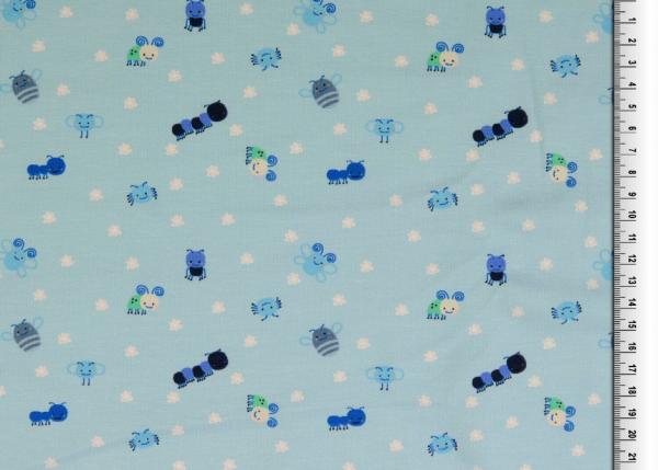 Jersey Druck Kleine Krabbler auf Blau